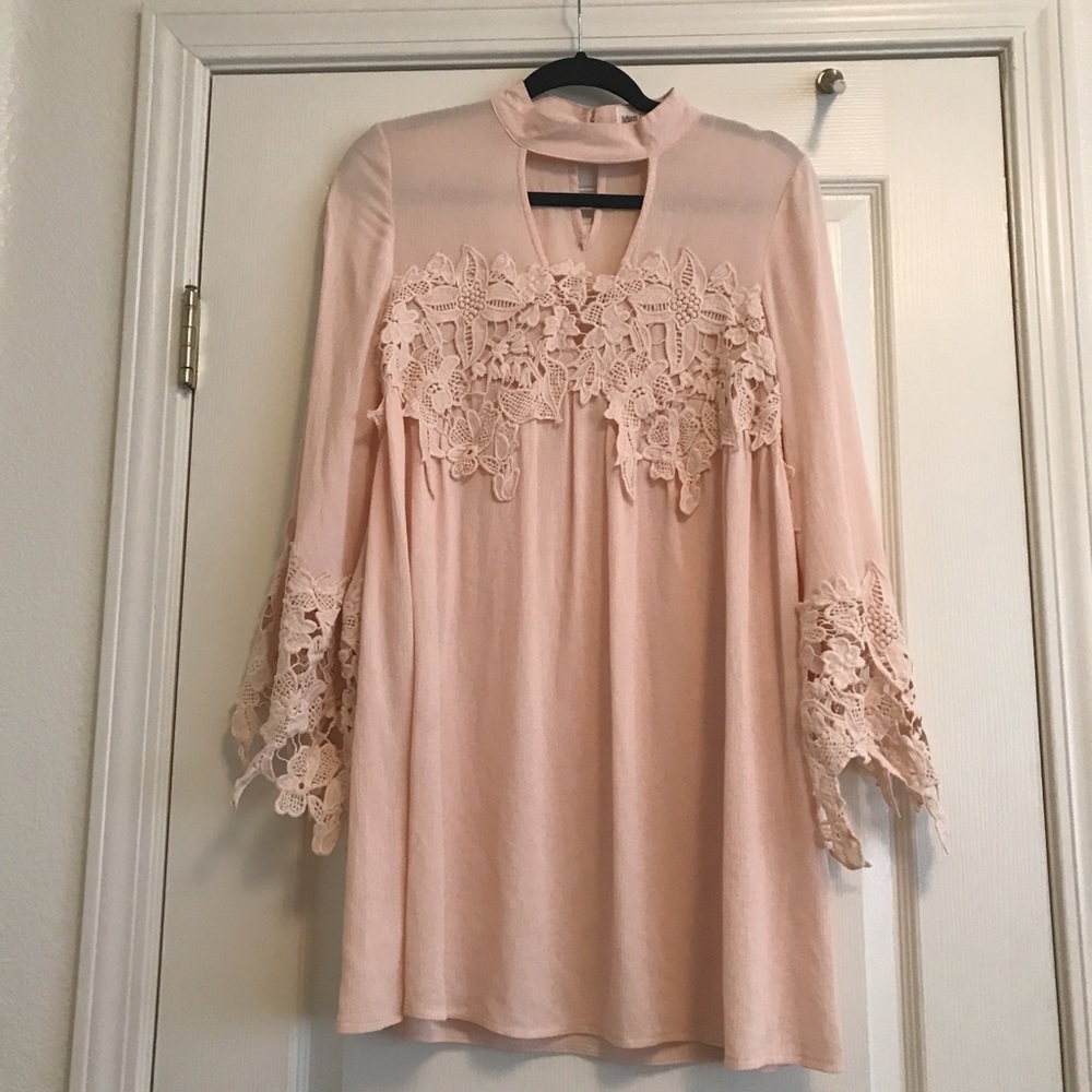 Asos Pink Floral Embroidered Dress